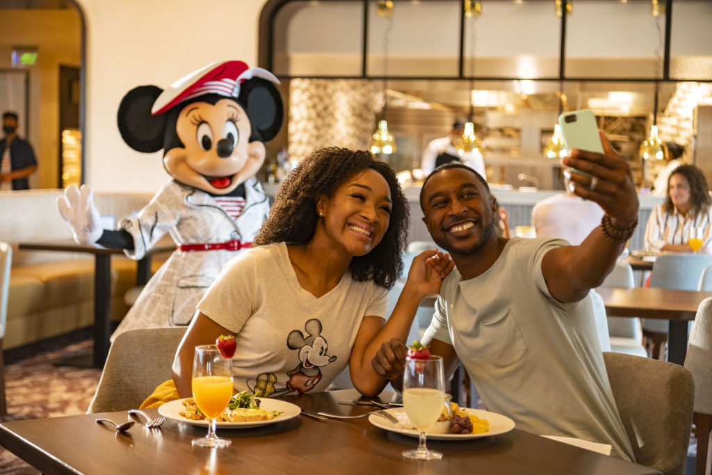 Guests at Disney’s Riviera Resort at Walt Disney World Resort in Lake Buena Vista, Fla., can see Mickey Mouse, Minnie Mouse, Donald Duck and Daisy Duck during breakfast at Topolino’s Terrace – Flavors of the Riviera
