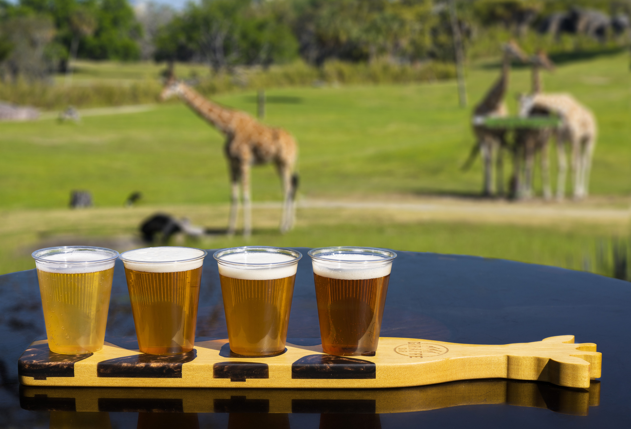 The Giraffe Bar will feature craft brew flights on custom giraffe tasting paddles with Serengeti views