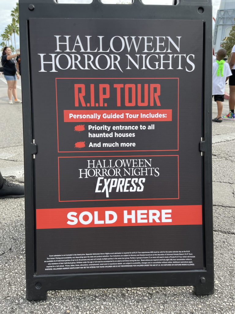 HHN RIP Tour Packages and add-ons