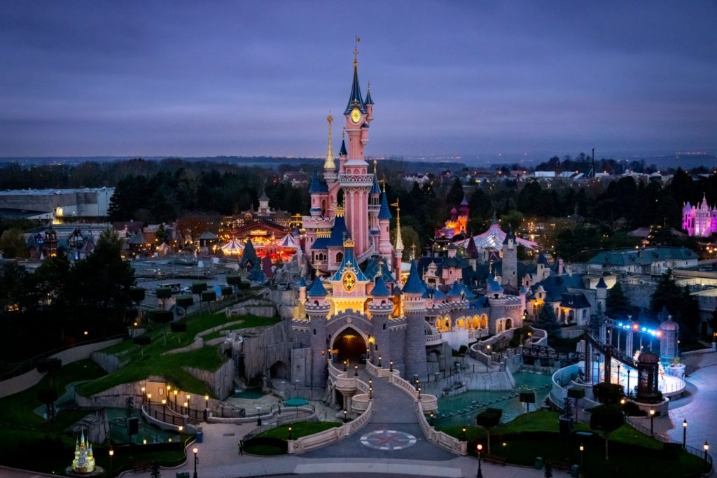 Disneyland Paris Castle at night, $imbolism