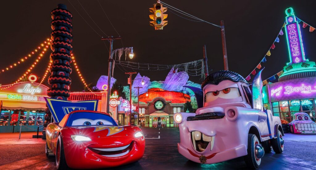 Guests visiting Cars Land in Disney California Adventure Park will find that Radiator Springs transformed to Radiator Screams, decorated with frights and delights for a unique Haul-O-Ween makeover.