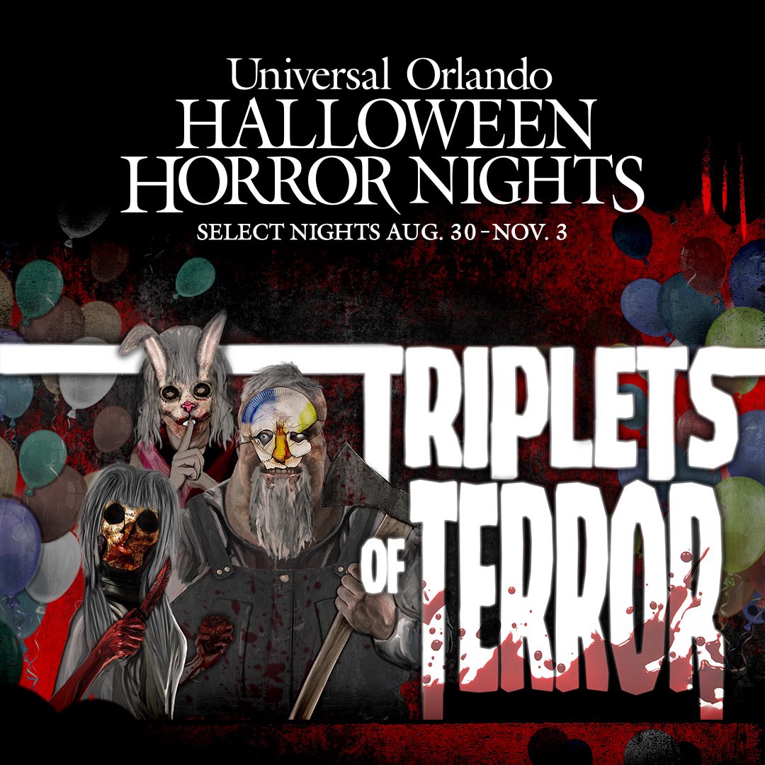 'Triplets of Terror' haunted house coming to Halloween Horror Nights 2024 at Universal Orlando Resort