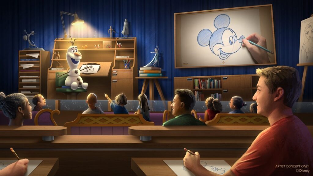 First Look at the All-New “Olaf Draws!” Experience