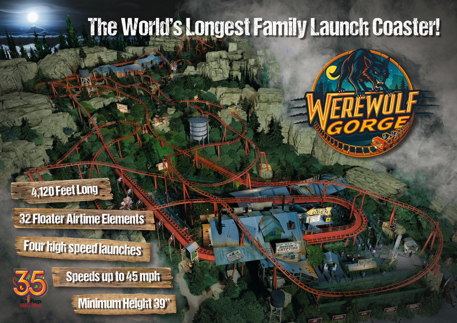 Six Flags Fiesta Texas Announces Werewolf Gorge for 2027