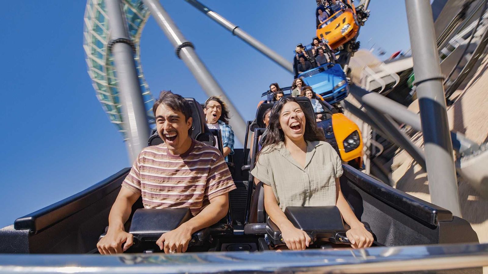 Fast & Furious: Hollywood Drift outdoor roller coaster at Universal Studios Hollywood